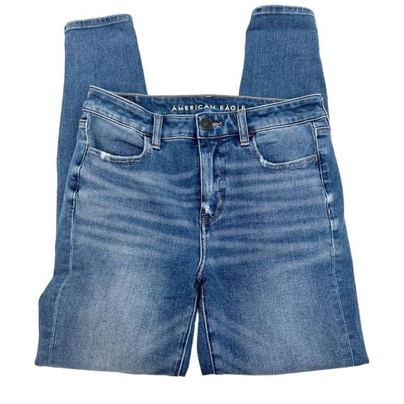 American Eagle HI Rise Jegging The Dream Jean Distressed Size 6 W28 - Picture 4 of 9